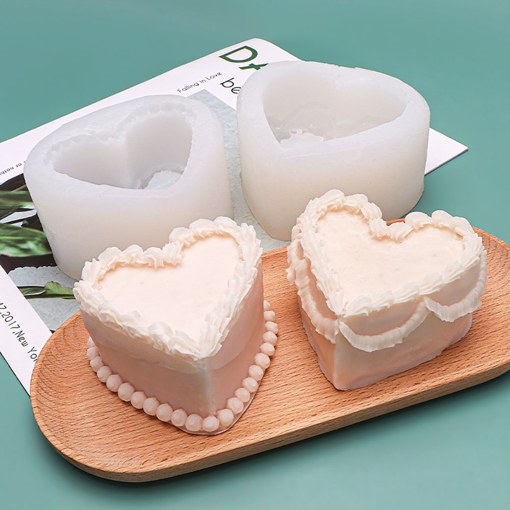 재미있는 심장 케이크 모양의 양초 실리콘 금형 DIY  - Soap Making Gifts 리뷰 및 가격